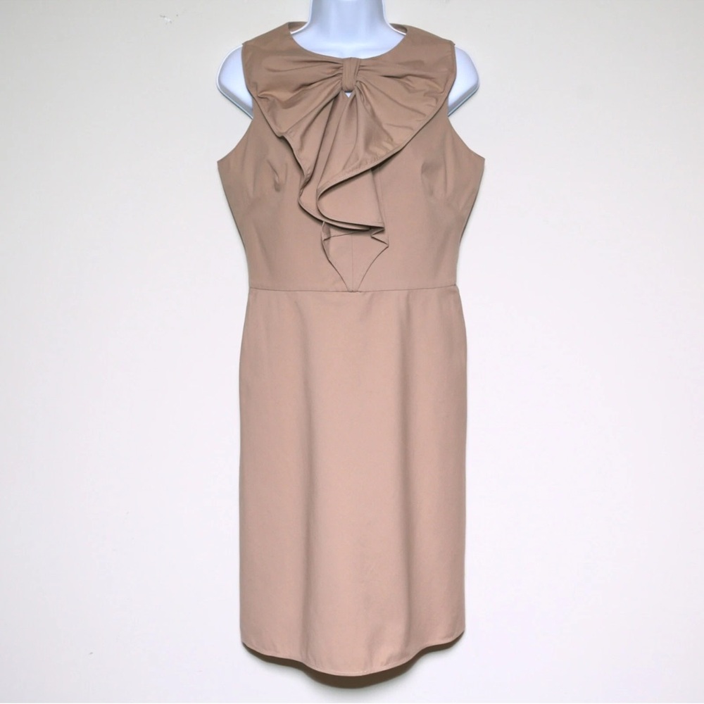 Valentino Tan Midi Dress with Elegant Bow